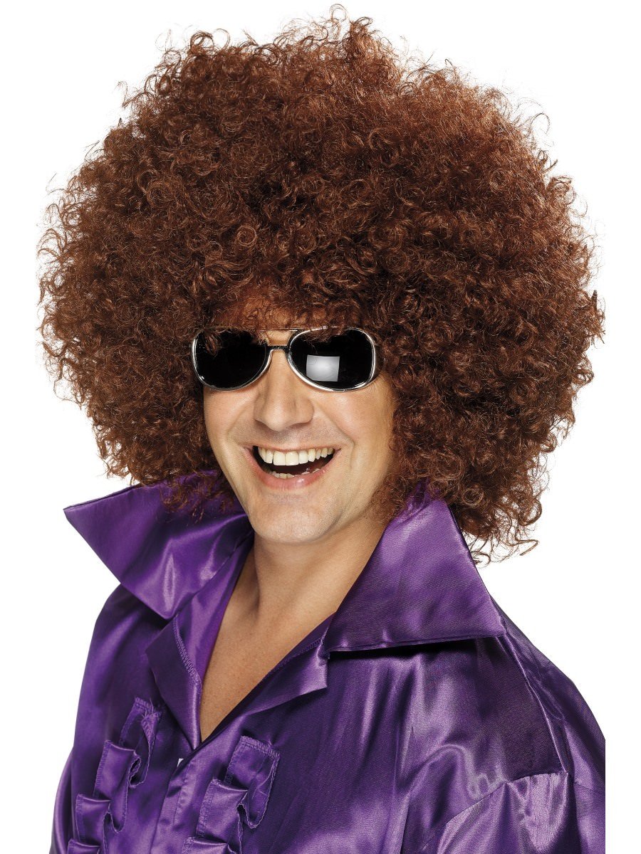 Smiffys Afro Wig Mega Huge Brown Fancy Dress