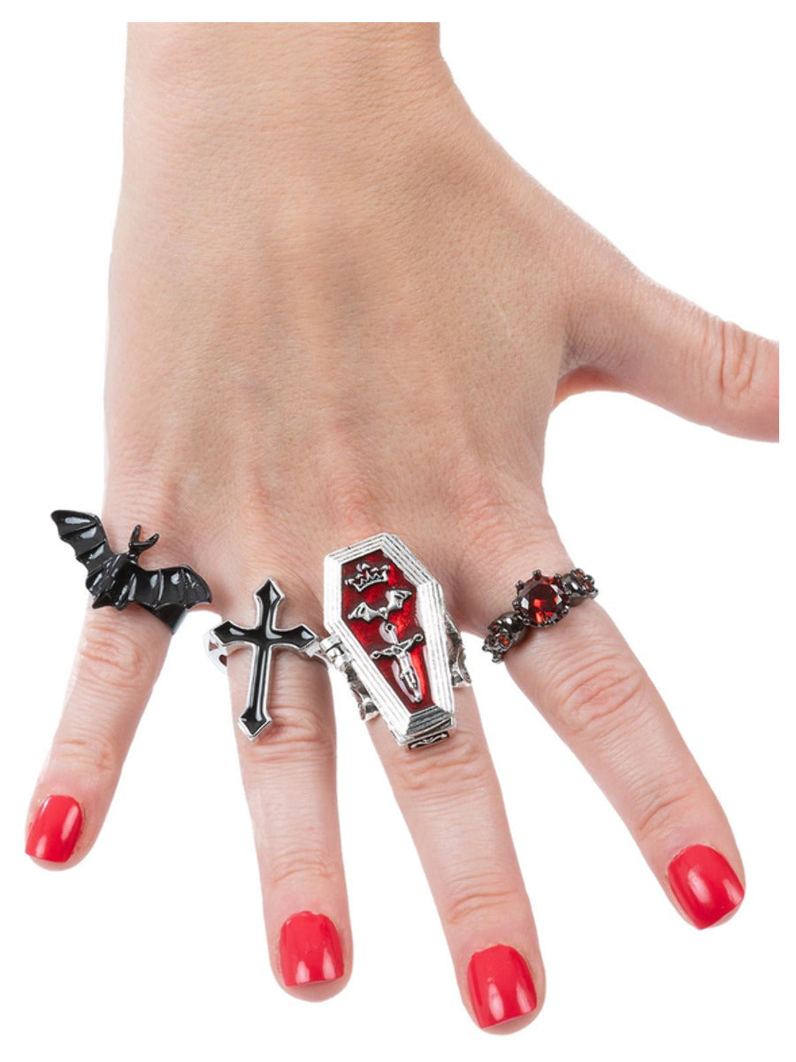 Click to view product details and reviews for Assorted Gothic Vampire Rings 4pk.