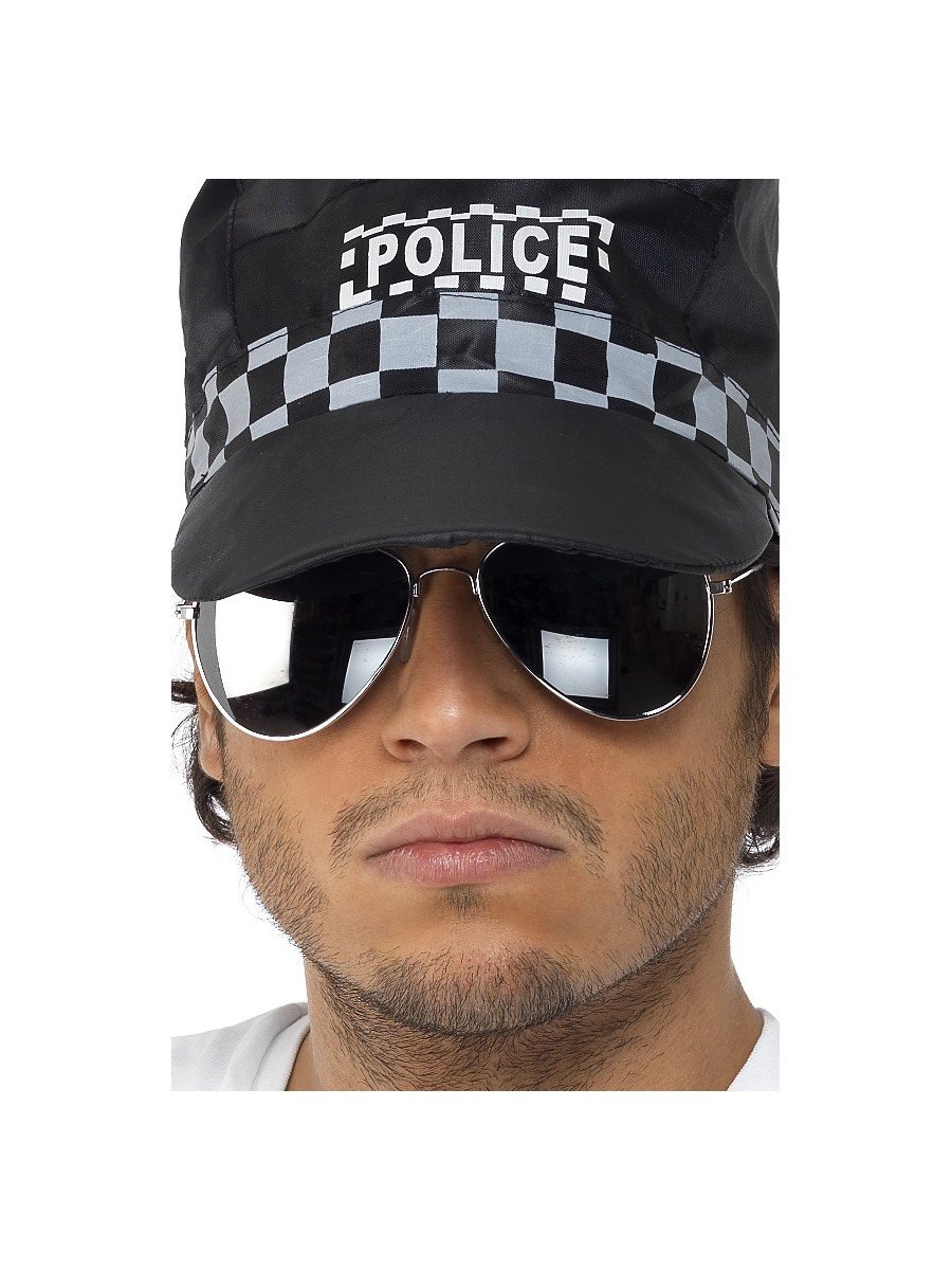 Smiffys Aviator Specs Silver Mirror Fancy Dress