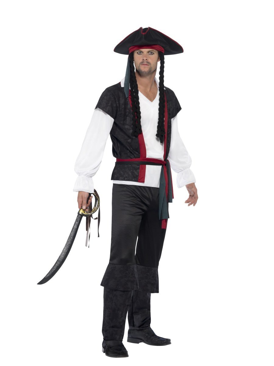 Smiffys Aye Aye Pirate Captain Costume Fancy Dress Small Chest 34 36