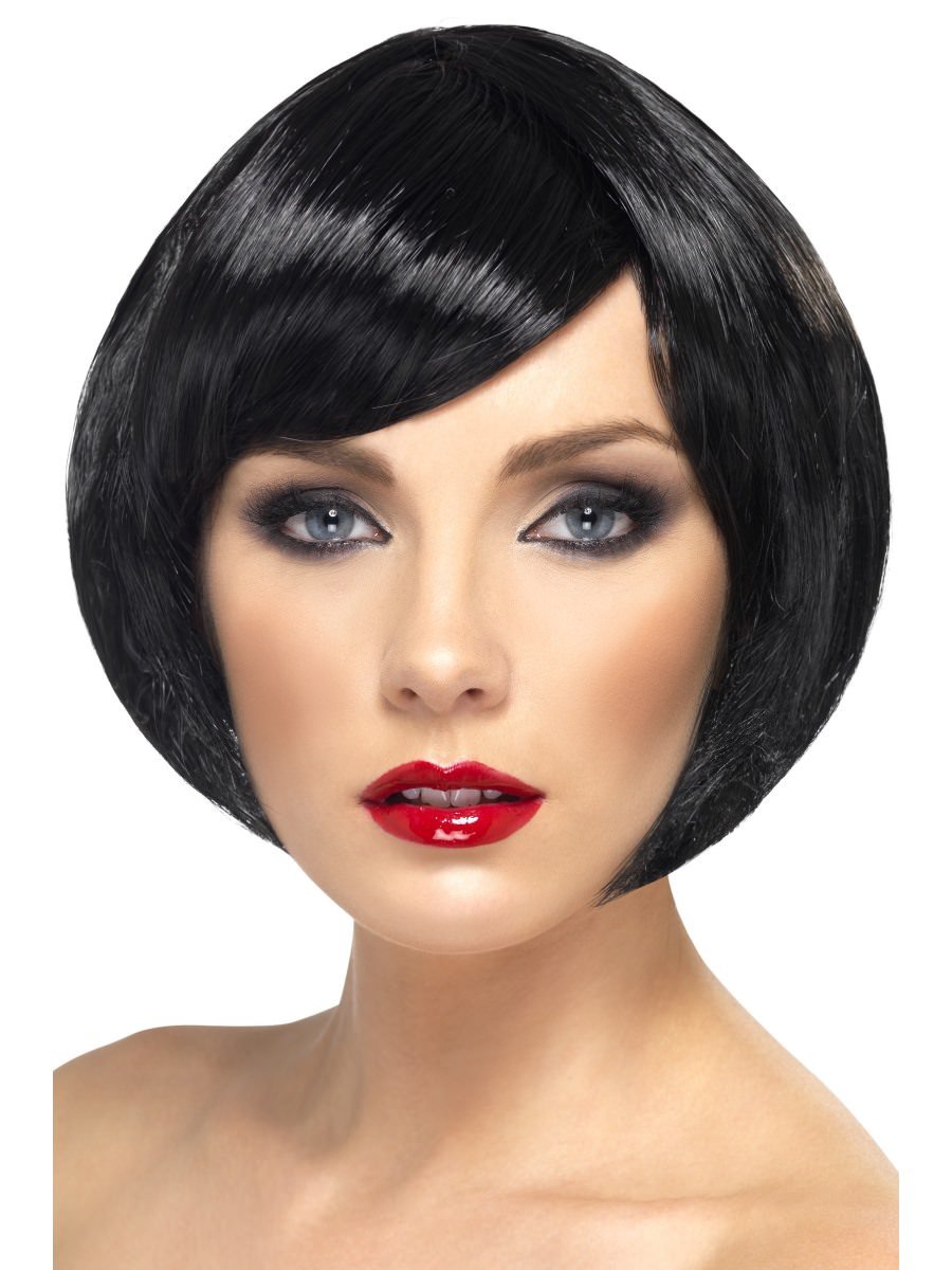 Click to view product details and reviews for Smiffys Babe Wig Black Short Bob With Fringe Fancy Dress.