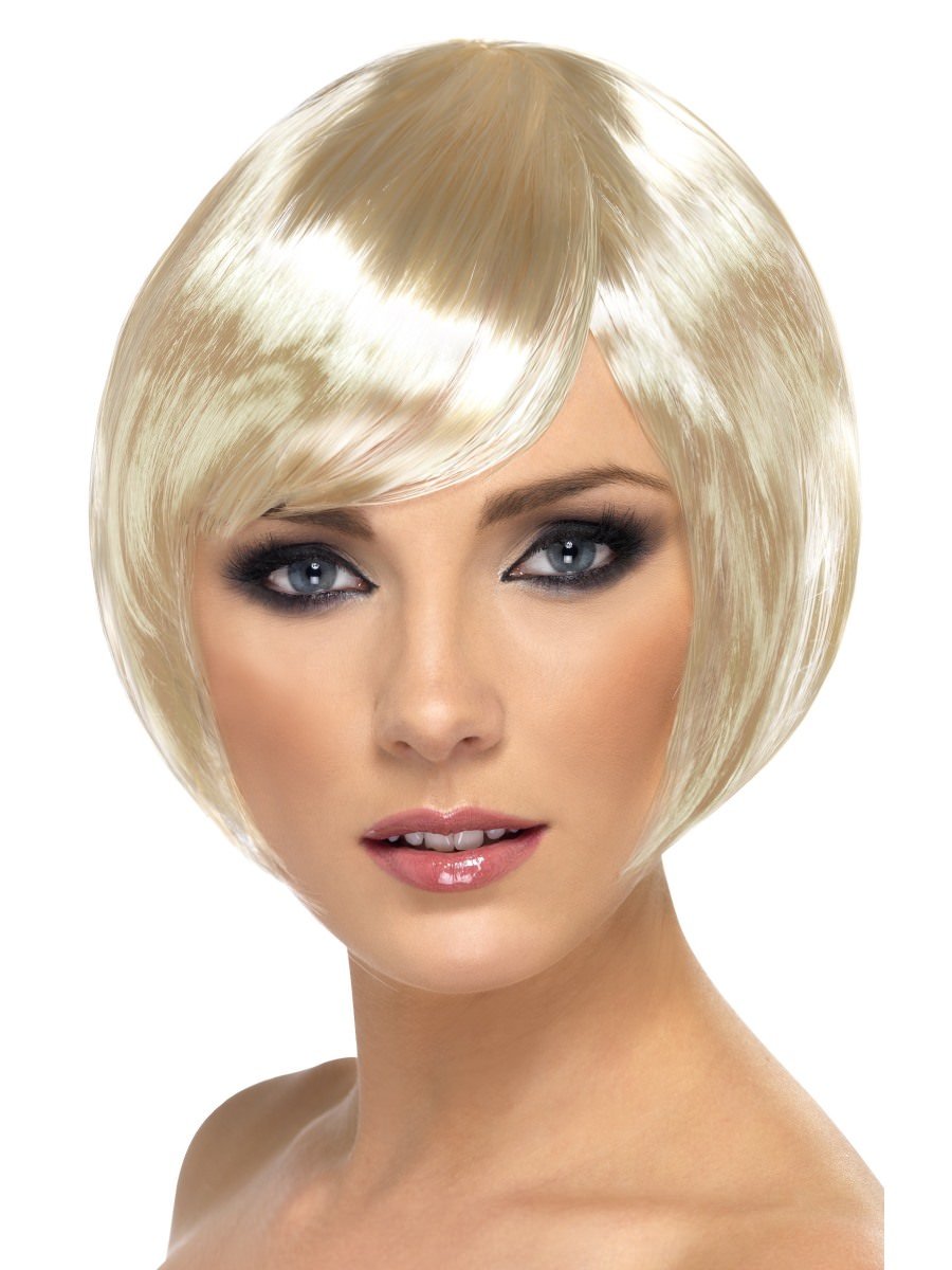 Smiffys Babe Wig Blonde Short Bob With Fringe Fancy Dress