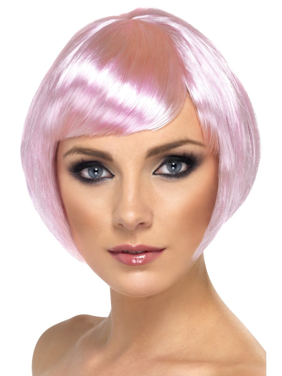Click to view product details and reviews for Smiffys Babe Wig Pink Short Bob With Fringe Fancy Dress.