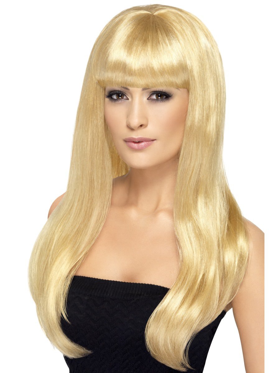 Babelicious Wig Blonde Long Straight With Fringe Smiffys