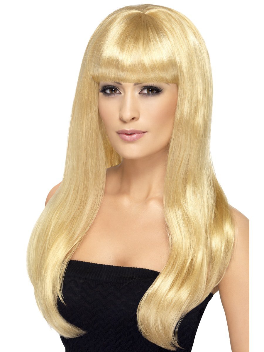 blonde long straight wig