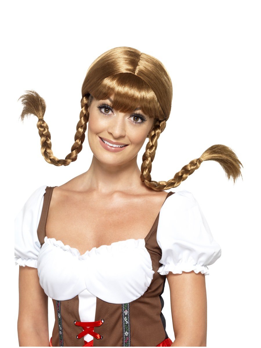 Smiffys Bavarian Babe Wig Plaited Fancy Dress