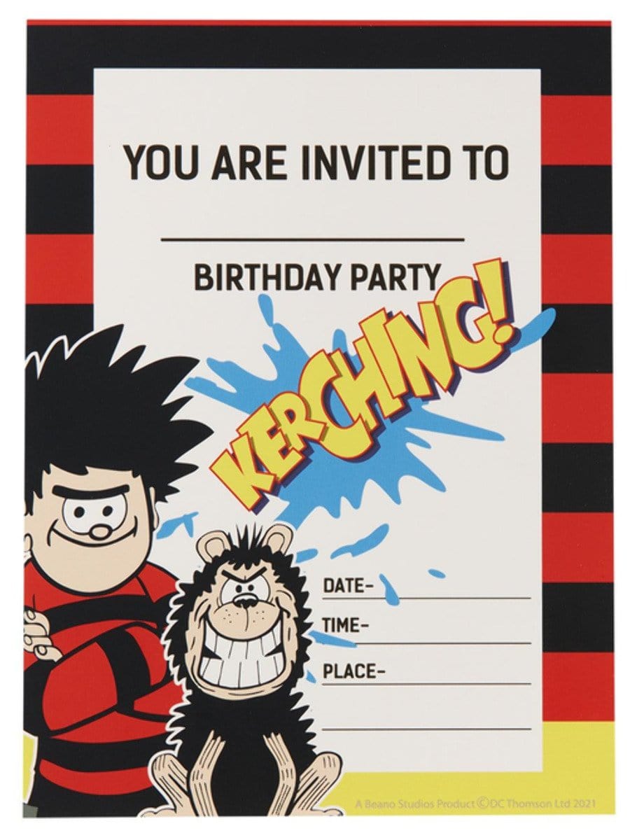 Beano Tableware Party Invitations