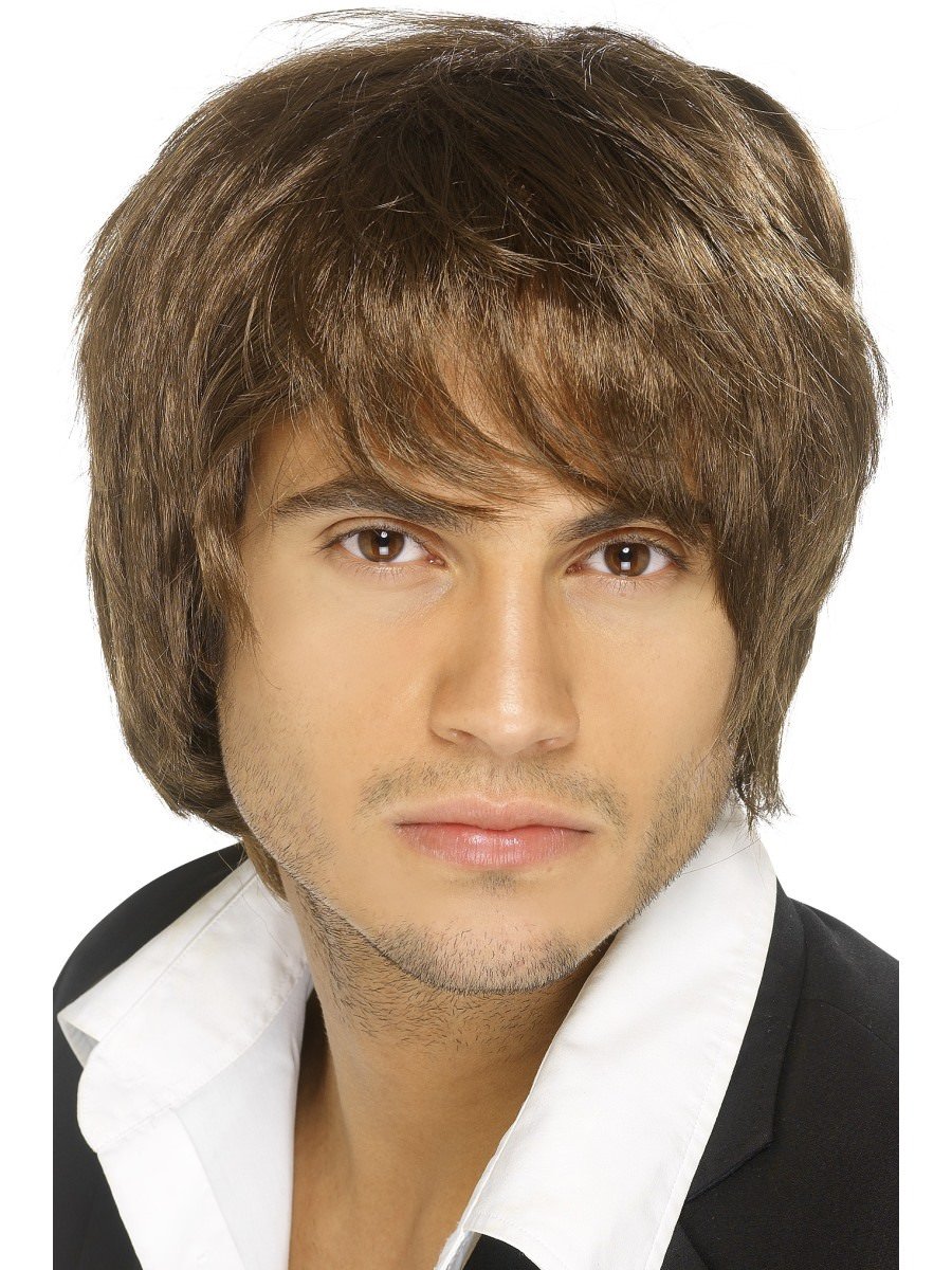 Smiffys Boy Band Wig Brown Fancy Dress