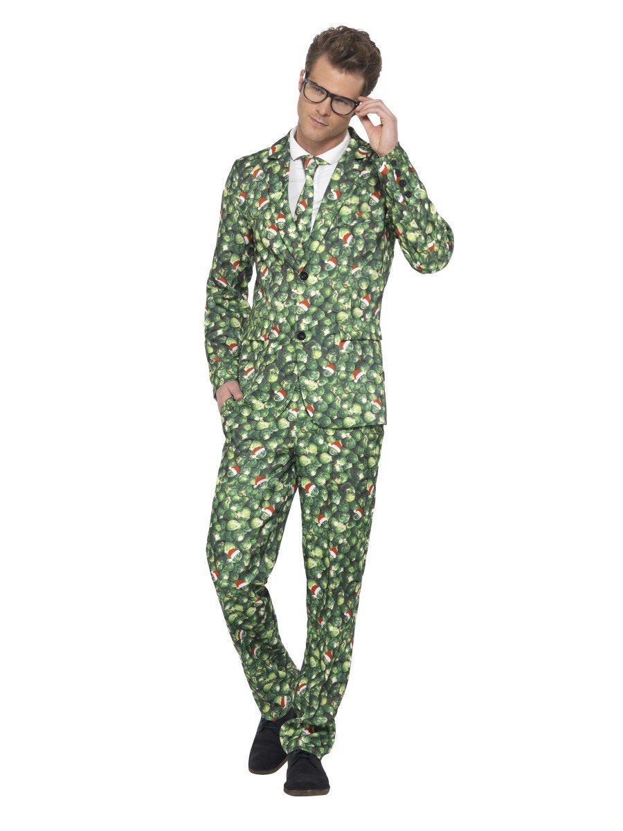 Smiffys Brussel Sprout Stand Out Suit Fancy Dress X Large Chest 46 48