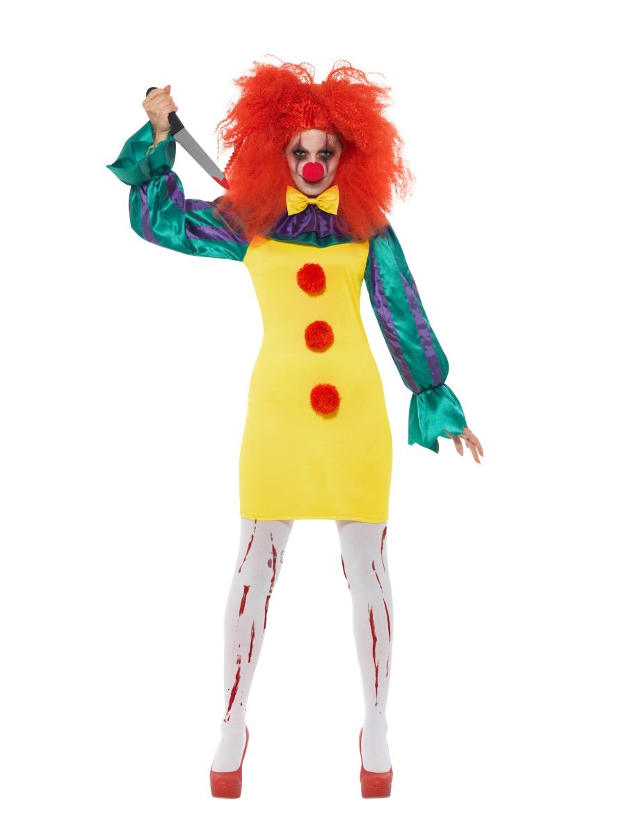 Smiffys Classic Horror Clown Lady Costume Fancy Dress Large Uk 16 18