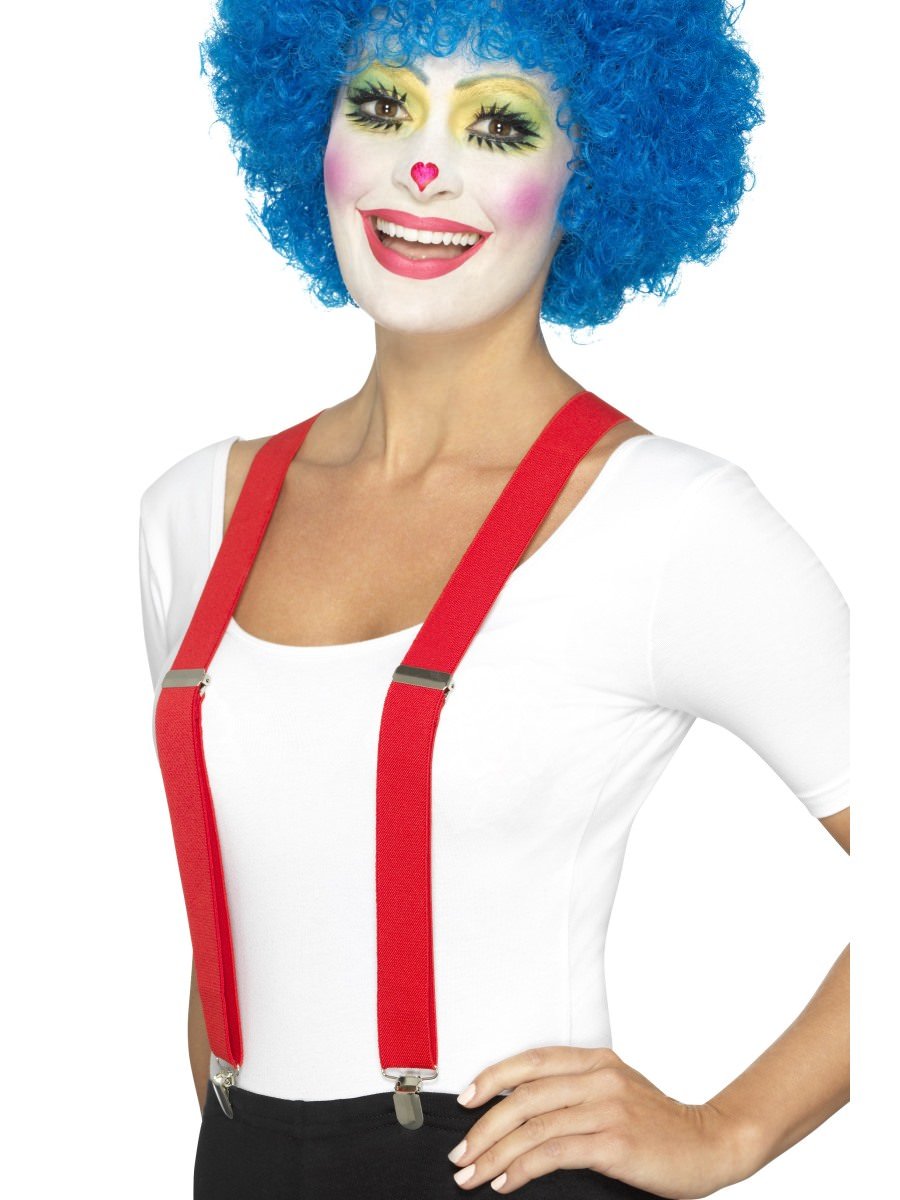 Smiffys Clown Braces Red Fancy Dress