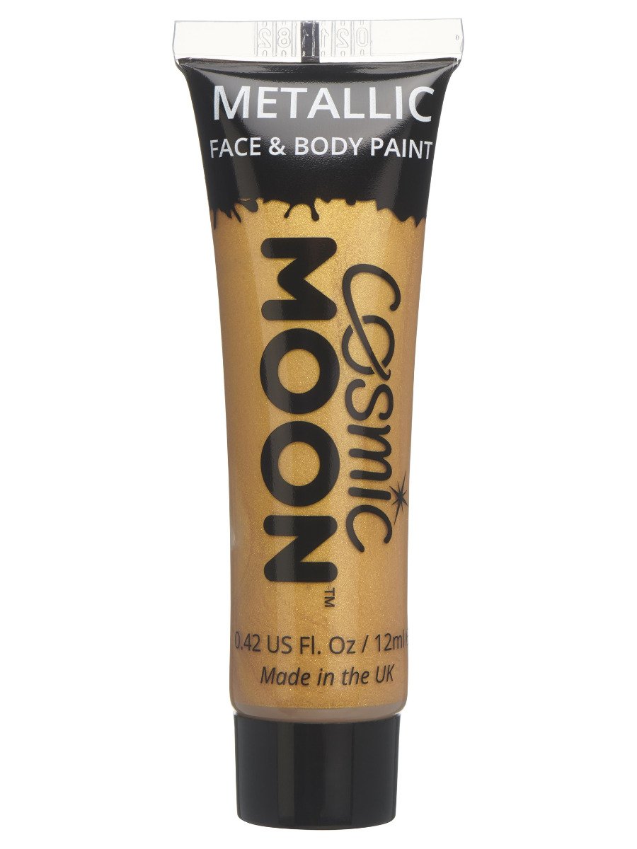 Smiffys Cosmic Moon Metallic Face Body Paint Blue Fancy Dress Gold