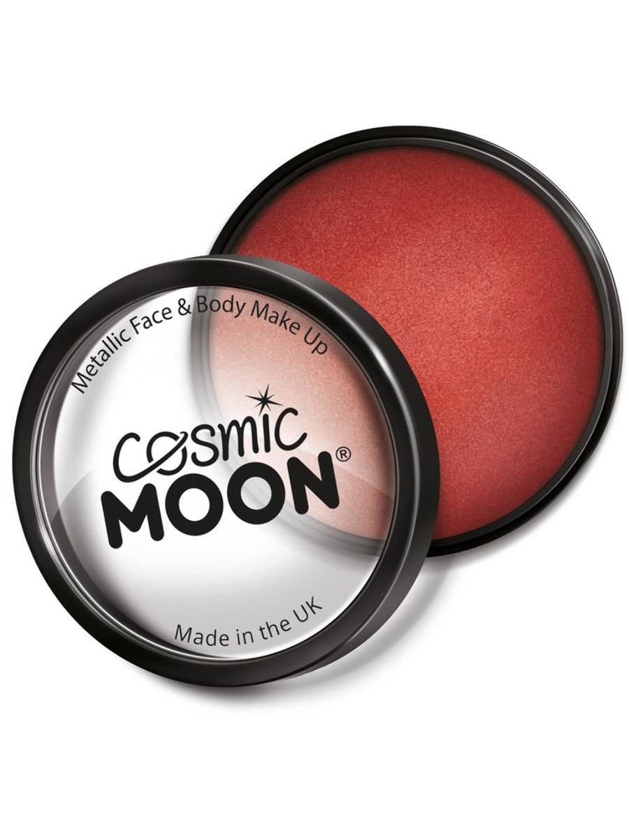 Smiffys Cosmic Moon Metallic Pro Face Paint Cake Pots Blue Fancy Dress Red