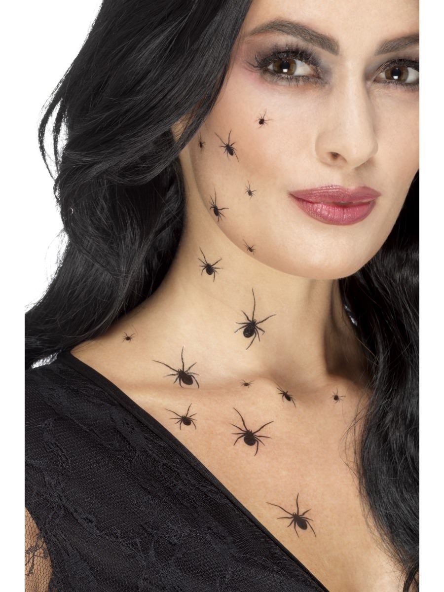 Smiffys Crawling Spider Tattoo Transfers Fancy Dress