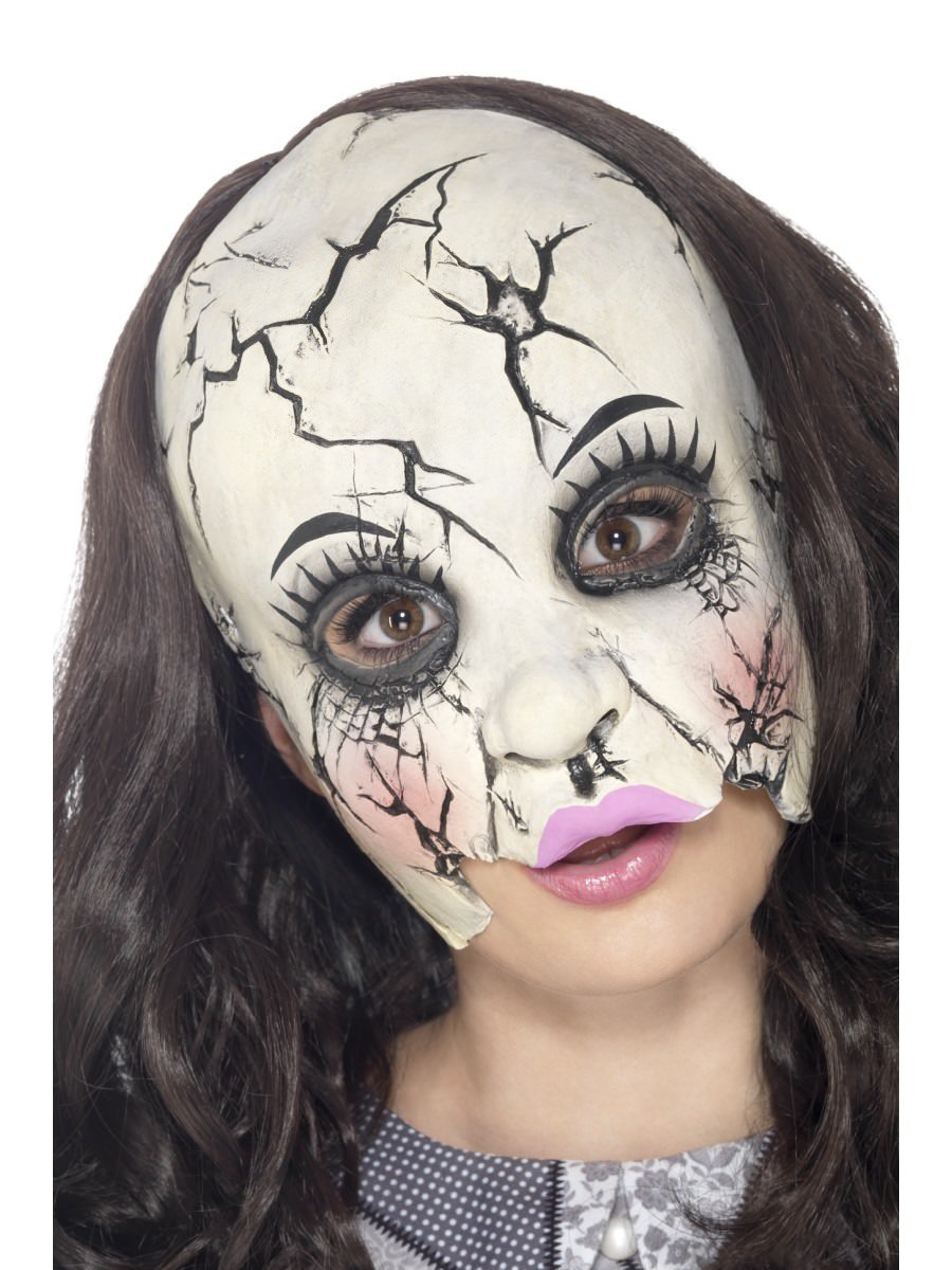 Smiffys Damaged Doll Mask Fancy Dress