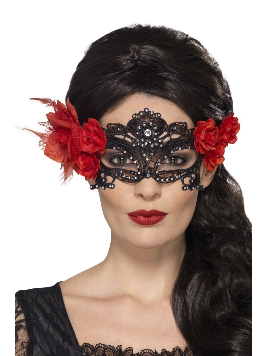 Click to view product details and reviews for Smiffys Day Of The Dead Lace Filigree Eyemask Fancy Dress.