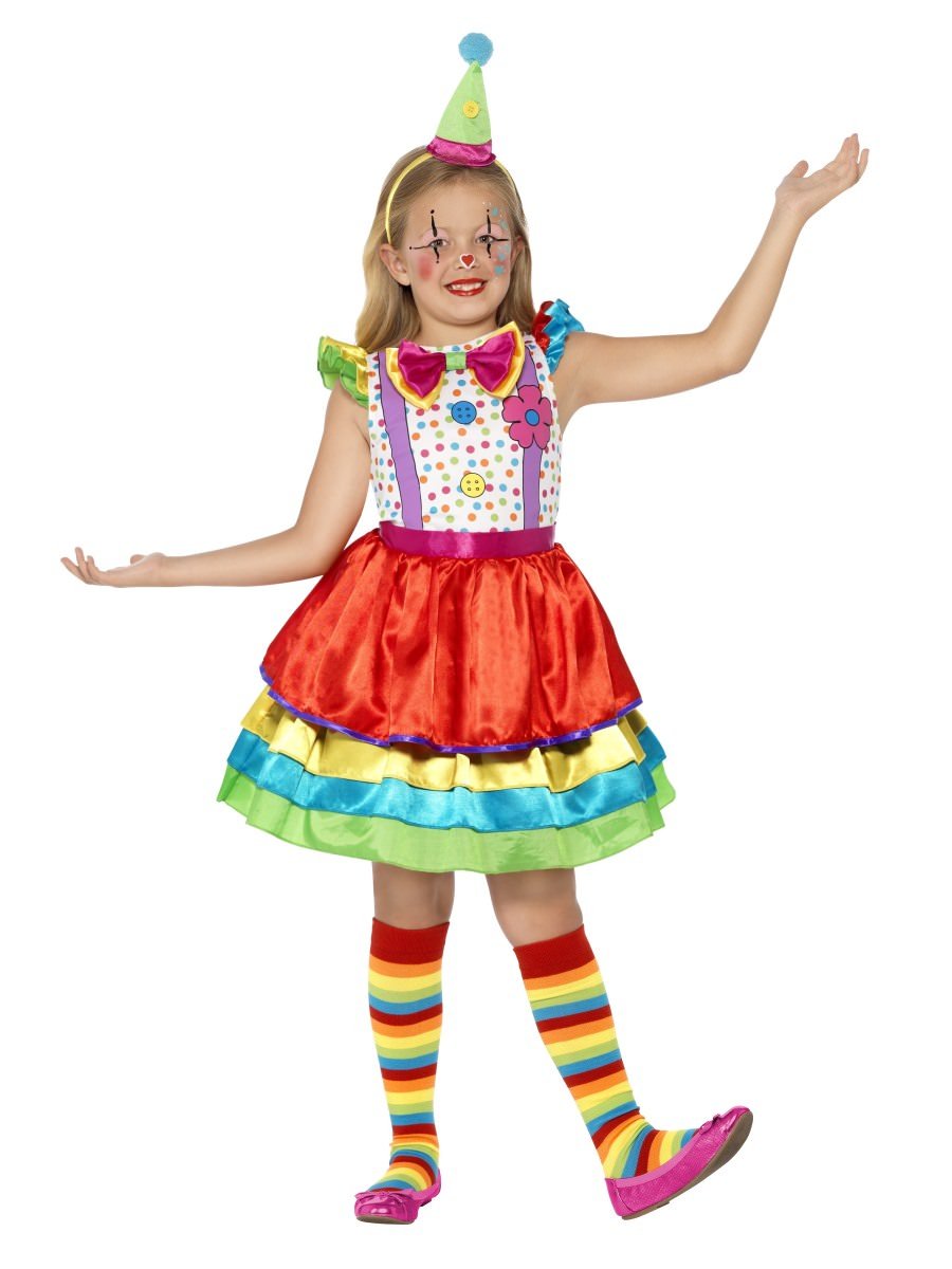 Smiffys Deluxe Clown Girl Costume Fancy Dress Small Age 4 6