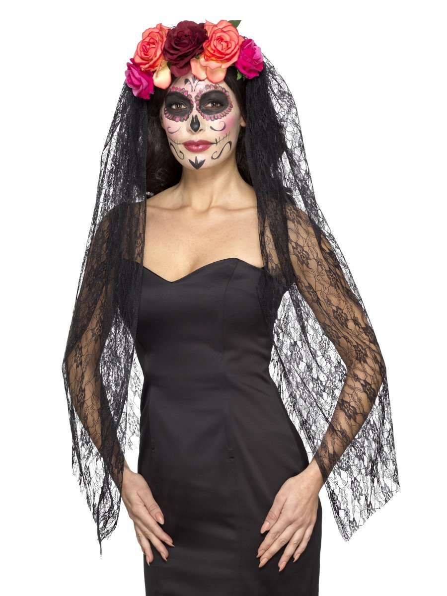 Smiffys Deluxe Day Of The Dead Headband Fancy Dress