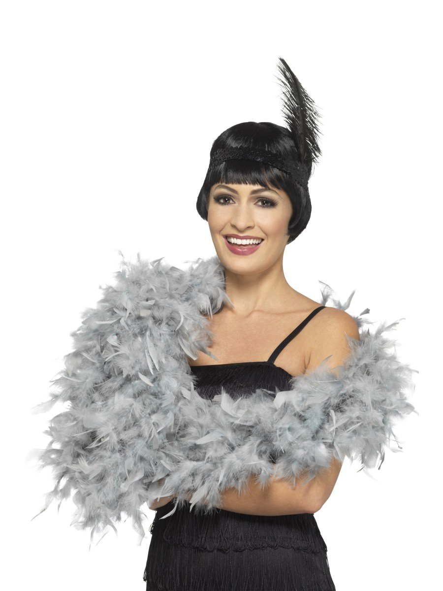 Click to view product details and reviews for Smiffys Deluxe Feather Boa Silver Fancy Dress.