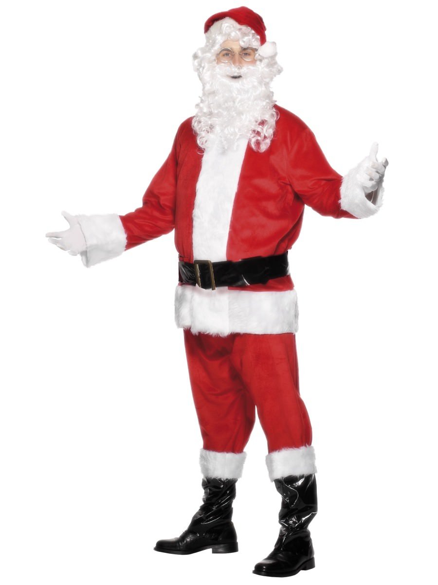 Smiffys Deluxe Santa Costume Beard Fancy Dress Medium Chest 38 40
