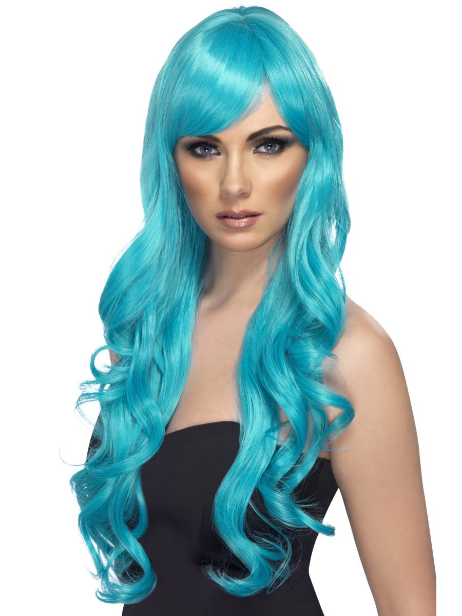 Smiffys Desire Wig Aqua Fancy Dress