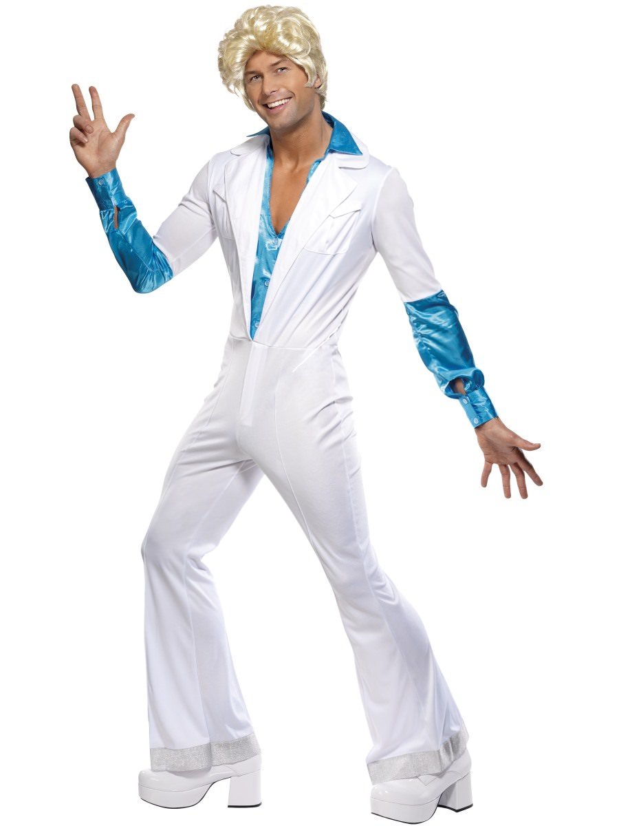 Smiffys Disco Man Costume All In One Fancy Dress Medium Chest 38 40