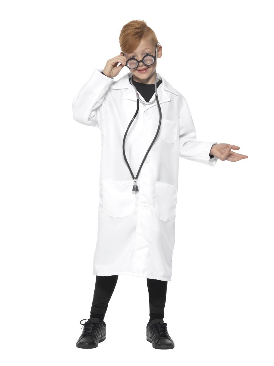 Smiffys Doctor Scientist Costume Unisex Fancy Dress Large Age 10 12