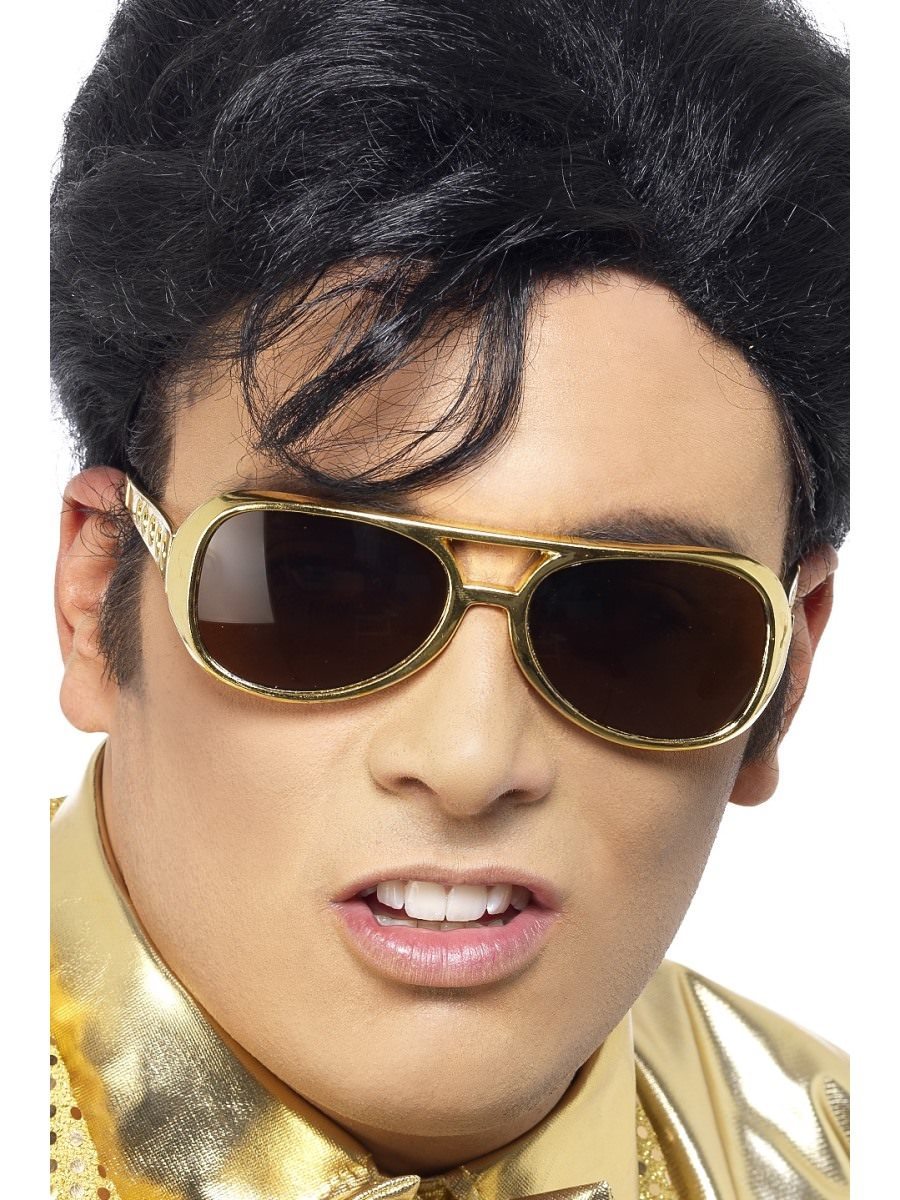 Smiffys Elvis Shades Gold Fancy Dress