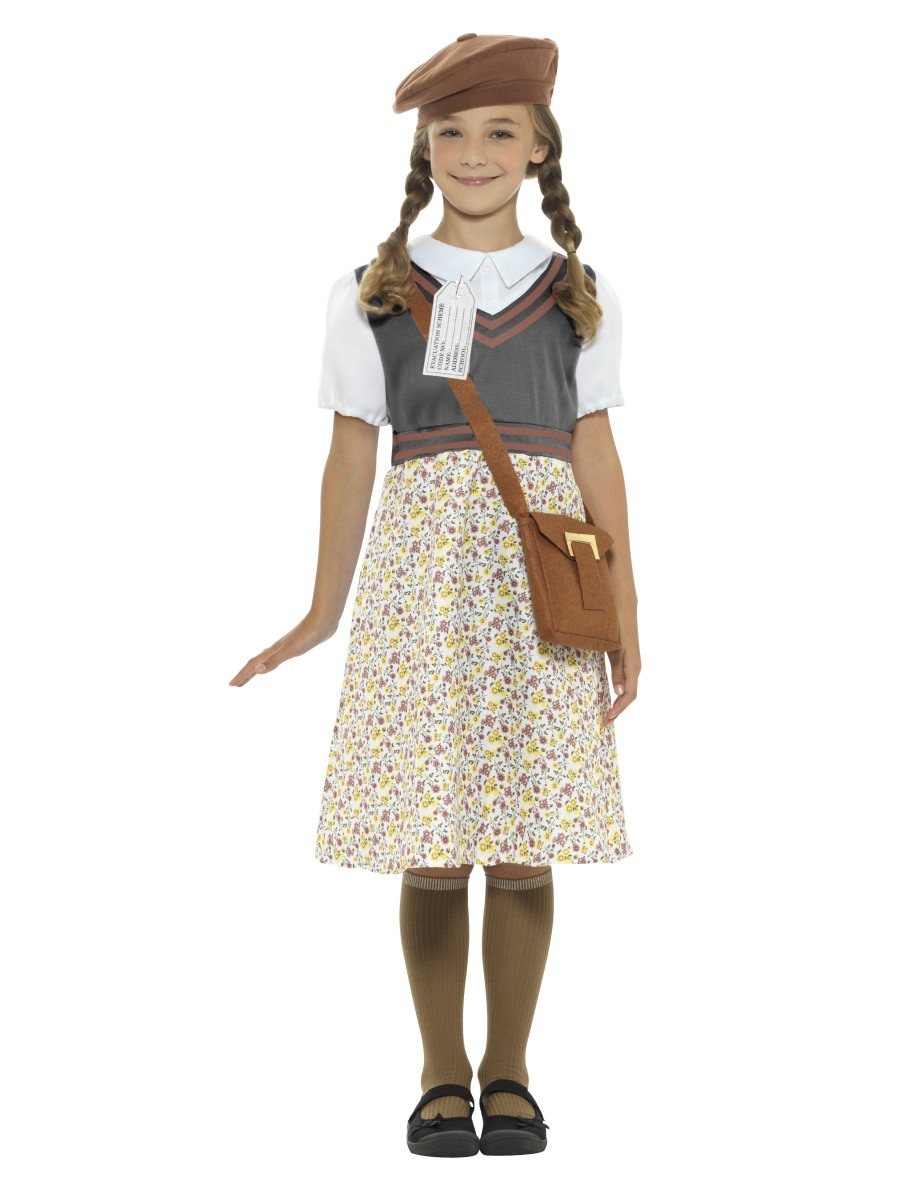 Photos - Fancy Dress Smiffys Evacuee School Girl Costume - , Large (Age 10-12)