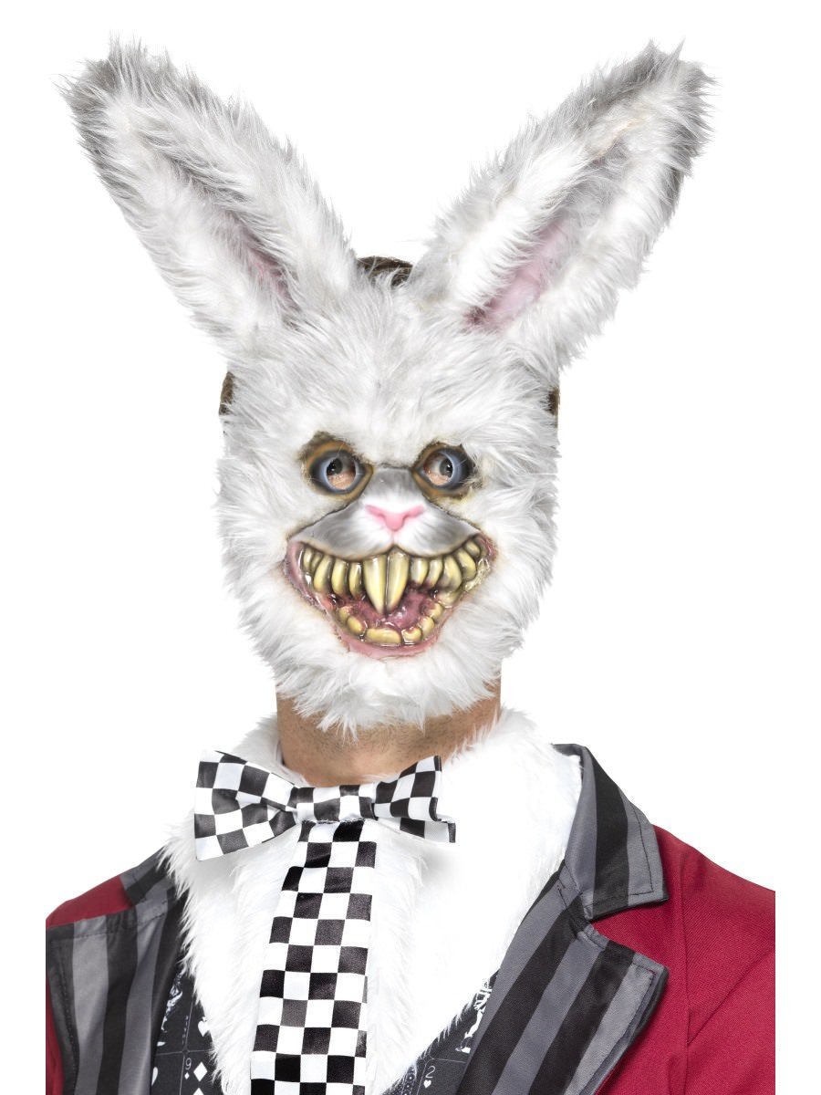 Smiffys Evil White Rabbit Mask Fancy Dress