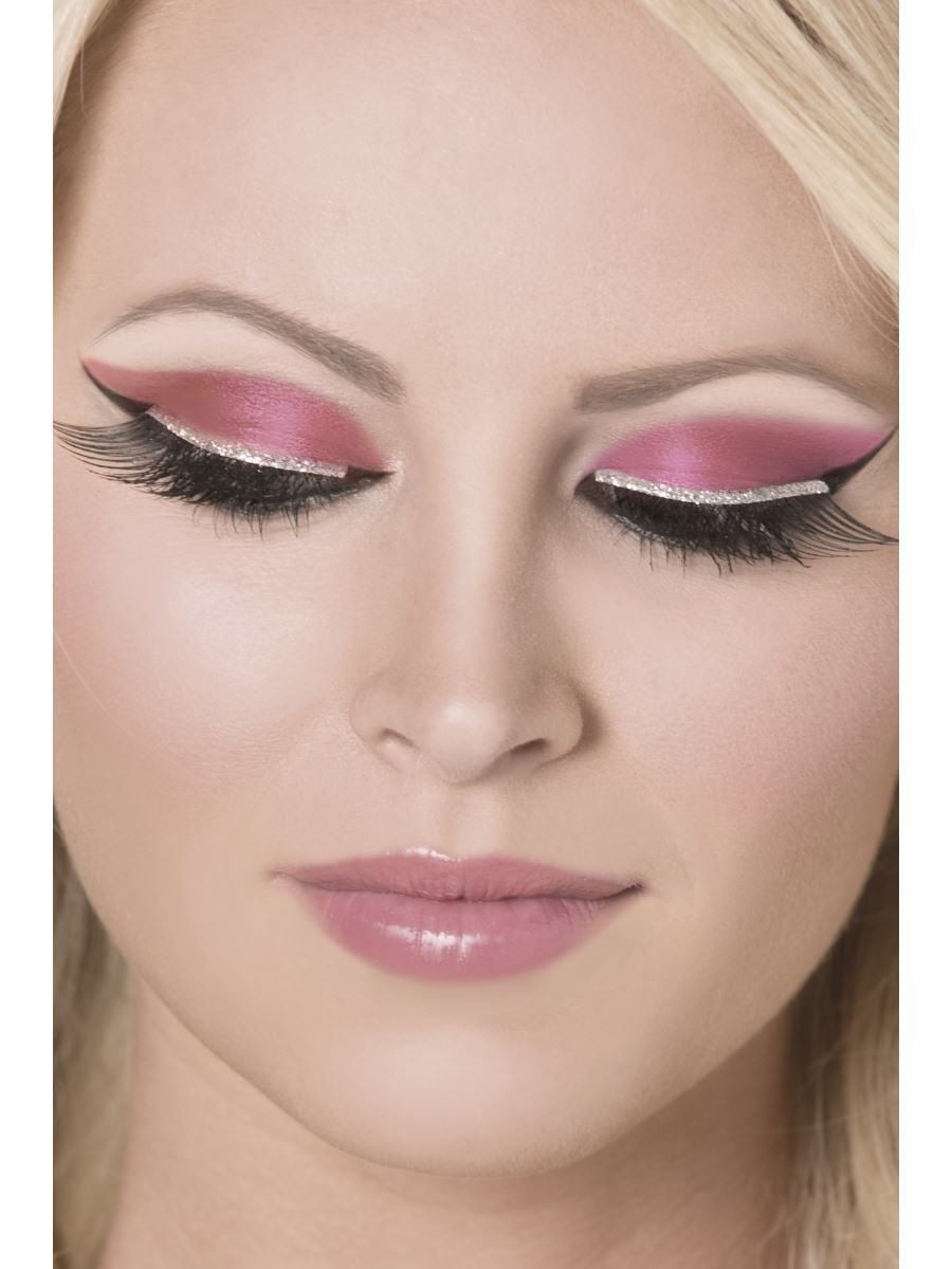 Click to view product details and reviews for Smiffys Eyelashes Black With Silver Glitter Fancy Dress.