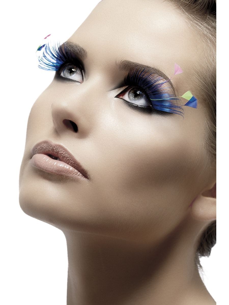 Click to view product details and reviews for Smiffys Eyelashes Blue With Feather Plumes Fancy Dress.