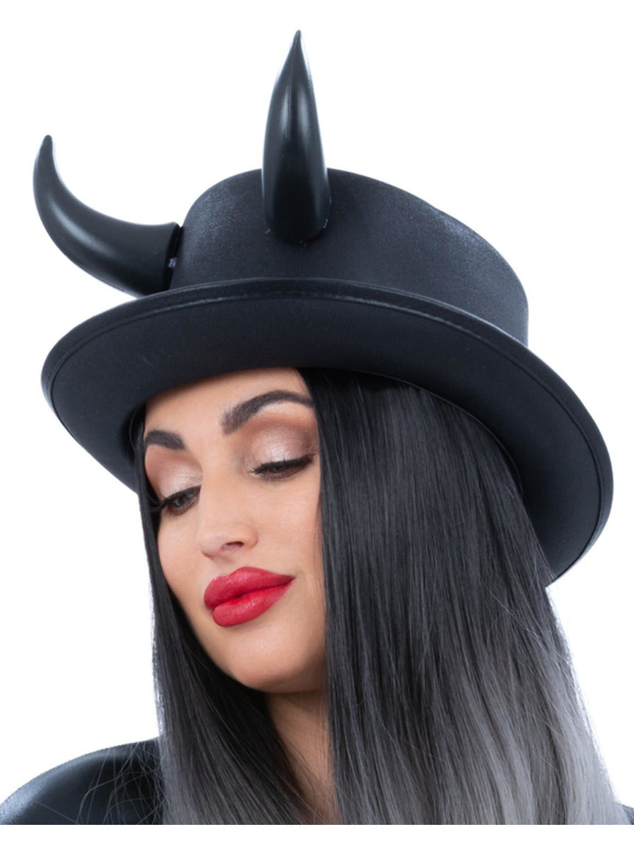 Click to view product details and reviews for Fever Deluxe Black Devil Metallic Top Hat.