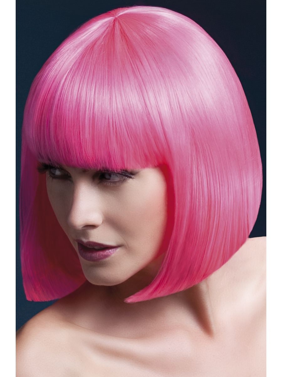 Click to view product details and reviews for Smiffys Fever Elise Wig Neon Pink Fancy Dress.