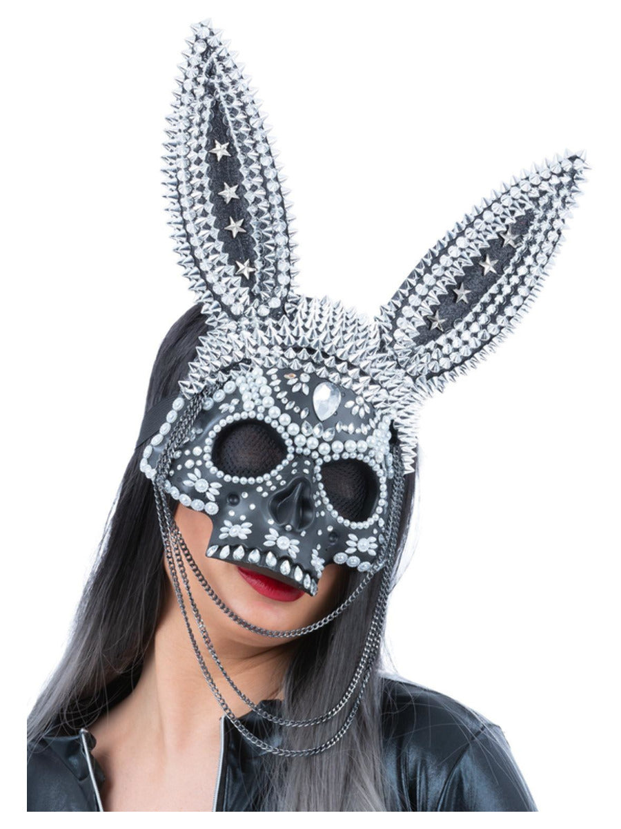 Click to view product details and reviews for Fever Jewelled Skeleton Bunny Mask.