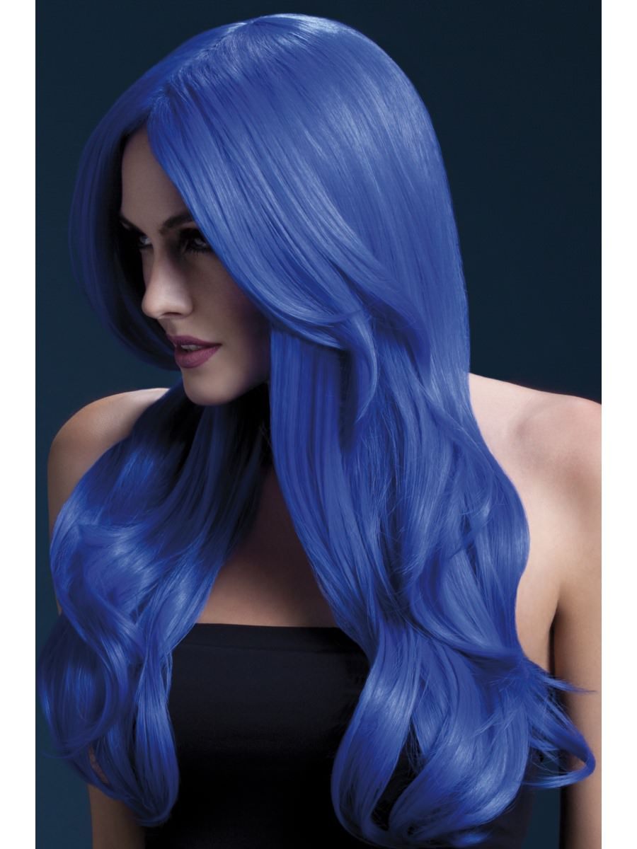 Click to view product details and reviews for Smiffys Fever Khloe Wig Neon Blue Fancy Dress.