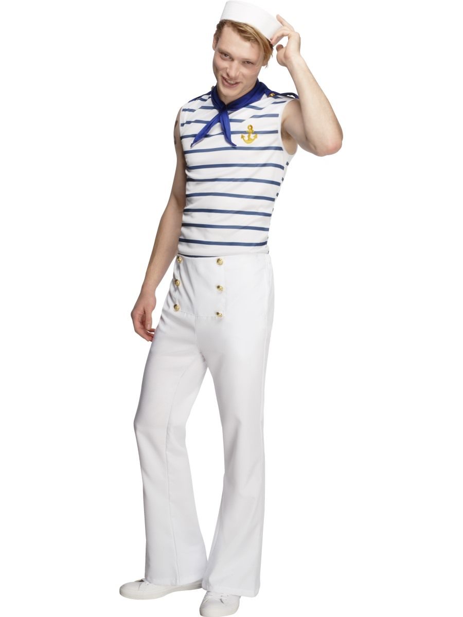 Smiffys Fever Male French Sailor Costume Fancy Dress Medium Chest 38 40
