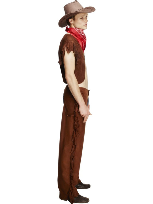 Smiffy's Men's Fringe Cowboy Costume with Waistcoat Chaps Neckerchief and  Hat, Brown, Medium : : Clothing, Shoes & Accessories