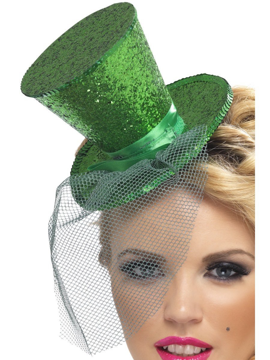 Click to view product details and reviews for Smiffys Fever Mini Top Hat On Headband Green Fancy Dress.