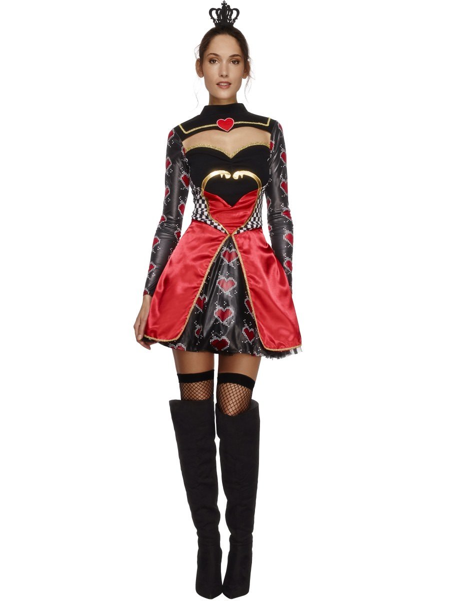 Smiffys Fever Queen Of Hearts Costume Fancy Dress Medium Uk 12 14