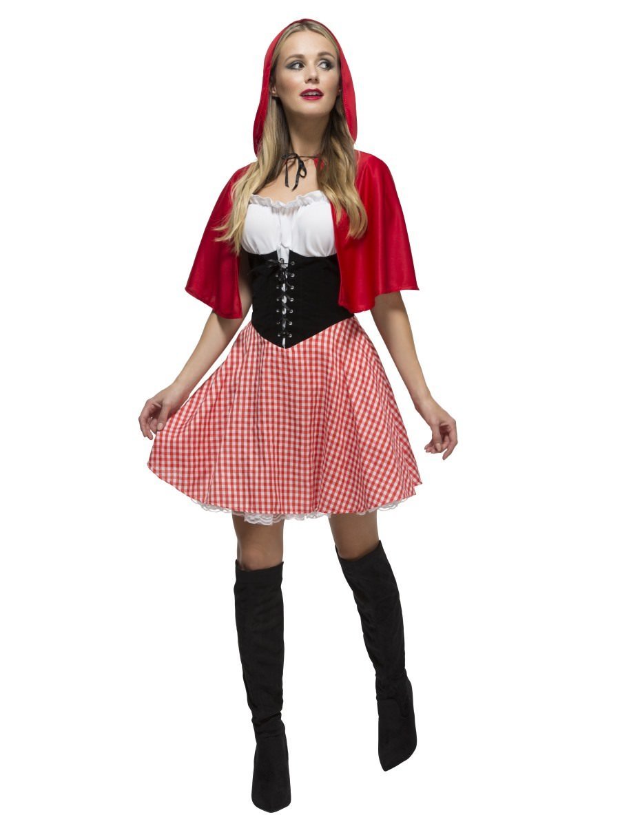 Smiffys Fever Red Riding Hood Costume With Corset Fancy Dress Small Uk 8 10