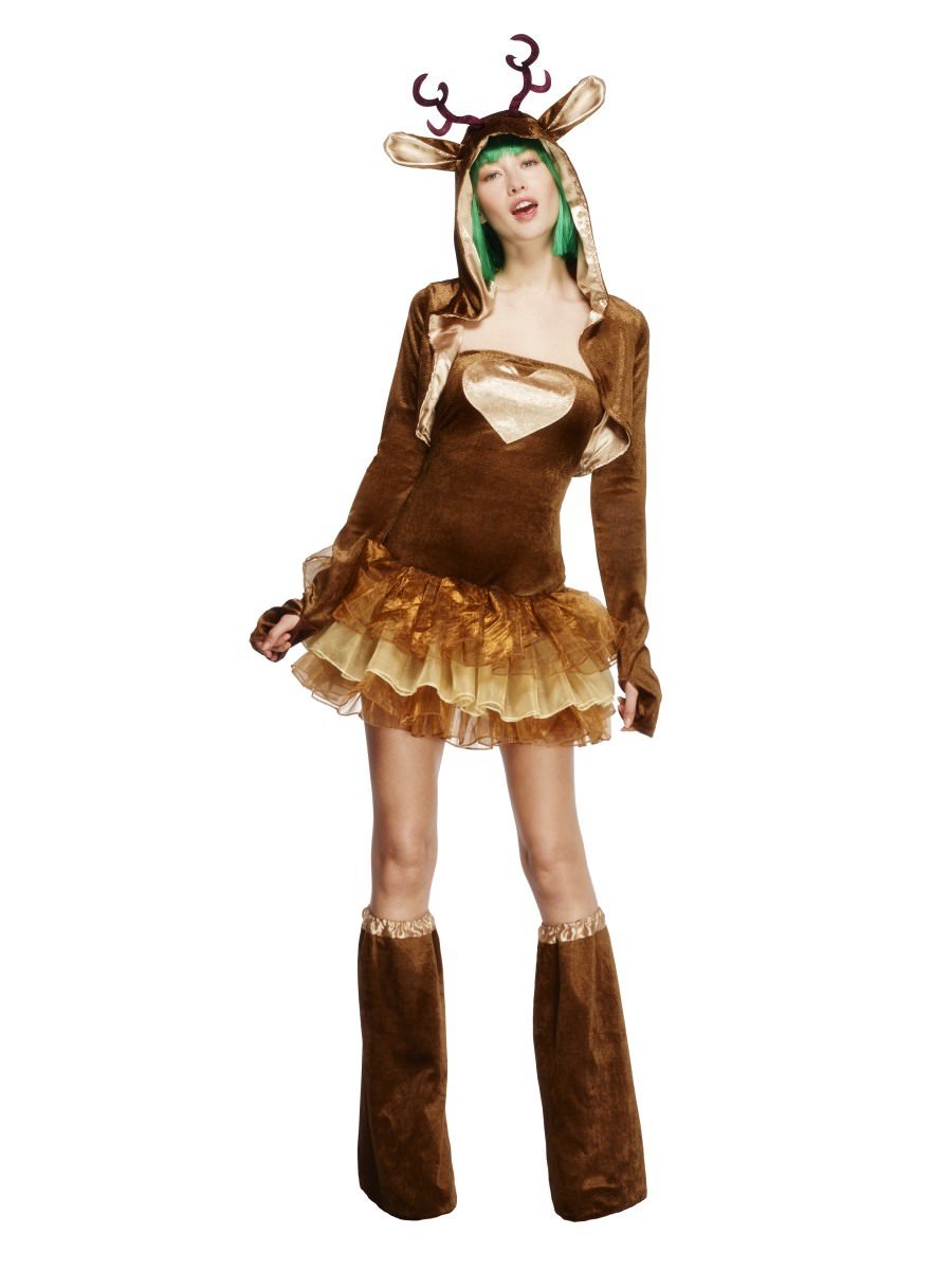 Smiffys Fever Reindeer Costume Tutu Dress Fancy Dress Small Uk 8 10