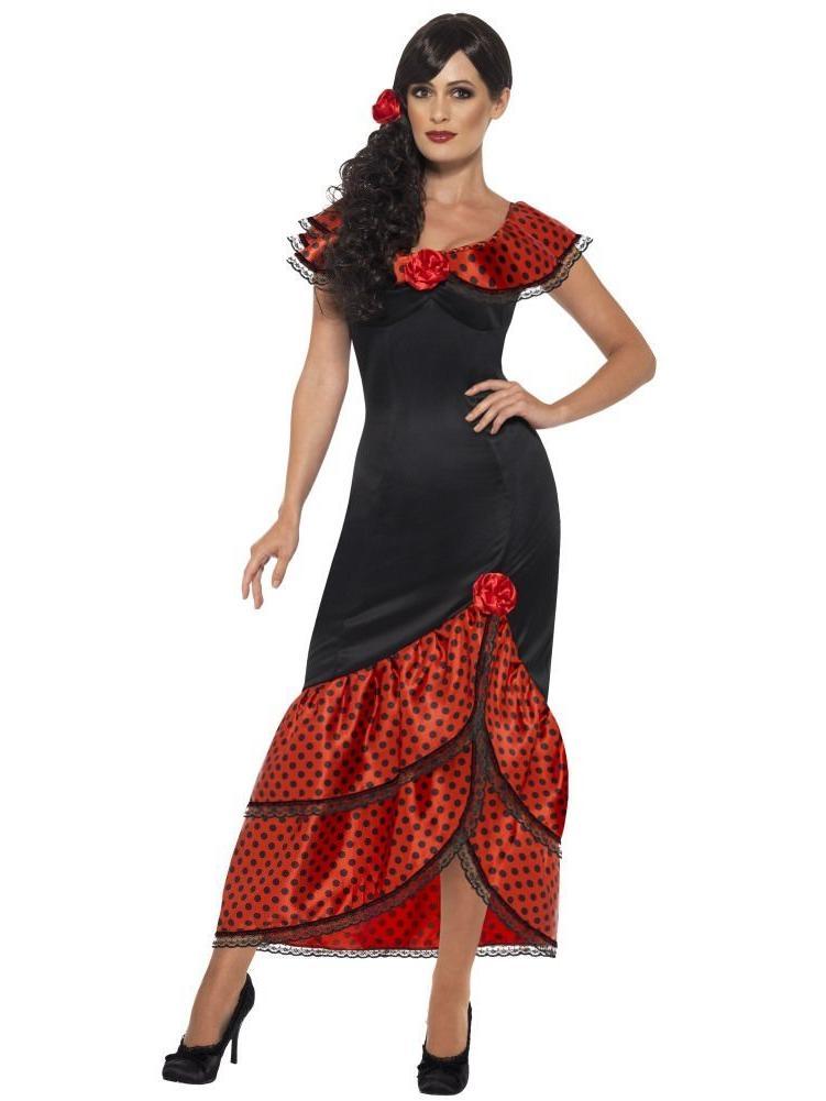 Photos - Fancy Dress Smiffys Flamenco Senorita Costume - , Large (UK 16-18)