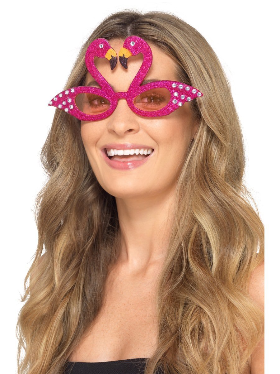 Smiffys Flamingo Sparkle Glasses Fancy Dress