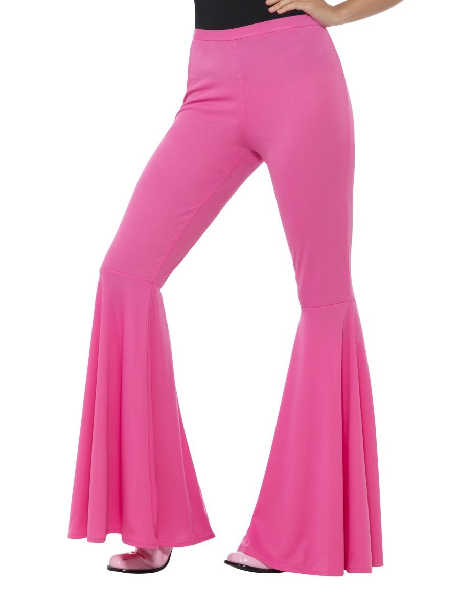 Smiffys Flared Trousers Ladies Pink Uk Dress 8 14 Fancy Dress Uk Dress 8 14