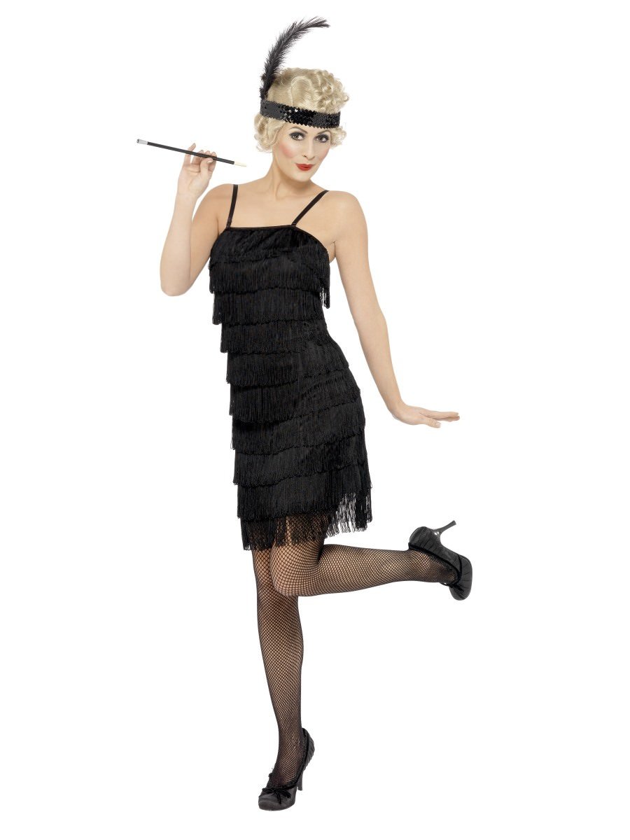 Smiffys Fringe Flapper Costume Fancy Dress Plus X1 Uk 20 22