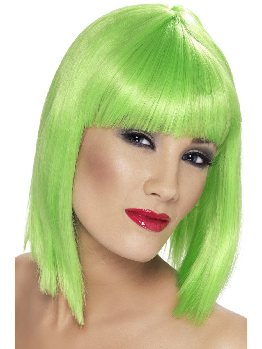 Smiffys Glam Wig Neon Green Fancy Dress
