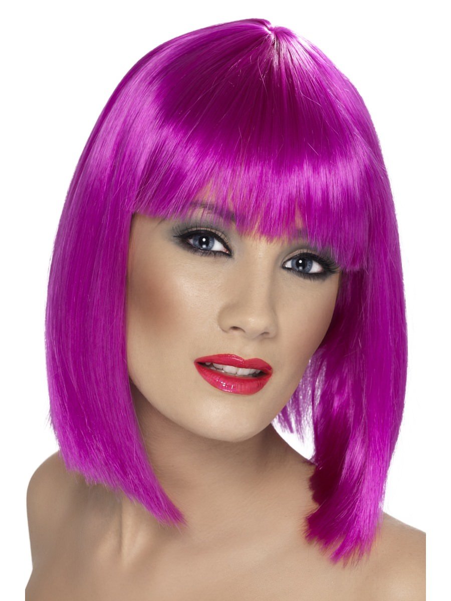 Click to view product details and reviews for Smiffys Glam Wig Neon Purple Fancy Dress.