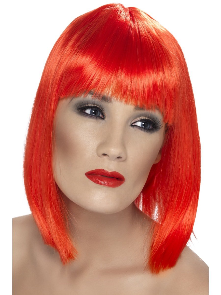 Click to view product details and reviews for Smiffys Glam Wig Neon Red Fancy Dress.