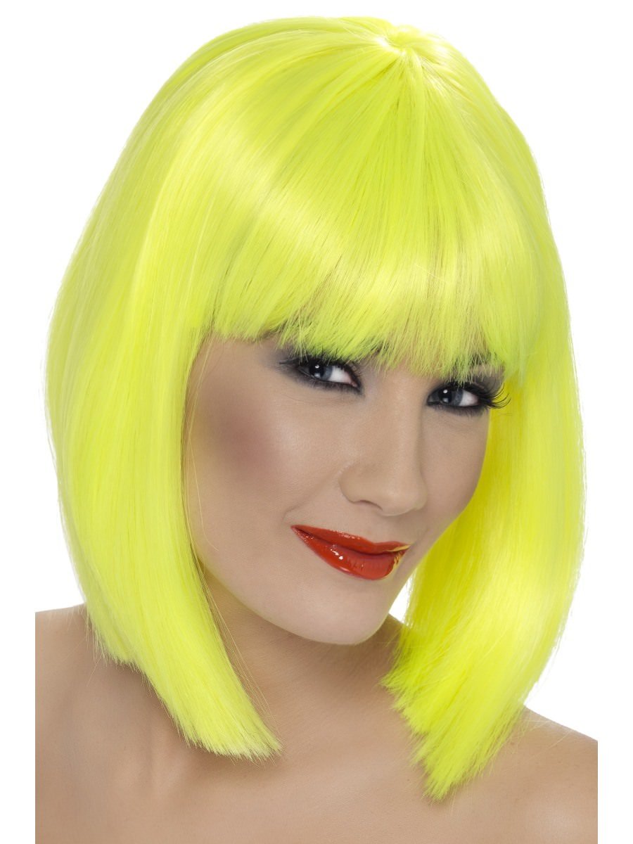 Click to view product details and reviews for Smiffys Glam Wig Neon Yellow Fancy Dress.